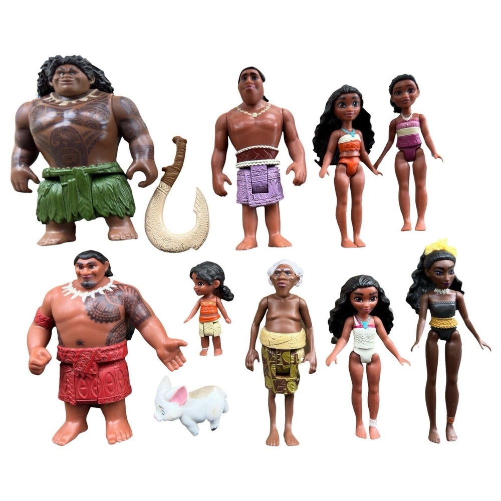 Disney Moana Action Figures Multi Pack Maui Tala Pua Chief Tui Doll Lot Loose